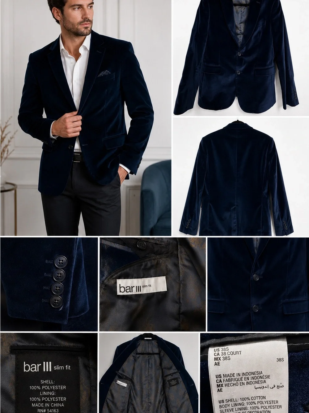 Bar III rich navy